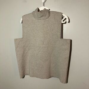 Scanlan Theodore womens designer sleeveless mock neck tie top champagne M career